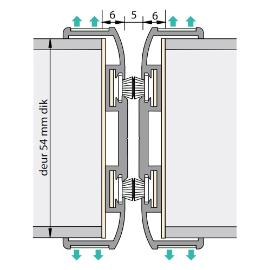 Alprokon pendel-/Wisselprofiel 2400mm 60 minuten brandwerend DD54/TR17 Glo-Brite Ferno-Tec no. 414 product photo