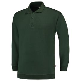 Polosweater met boord flessengroen S product photo