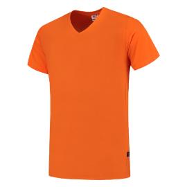 T-Shirt V-hals slim fit oranje 4XL product photo
