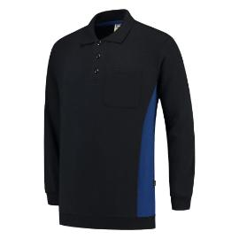 Polosweater Bicolor borstzak marine/koningsblauw maat XS product photo