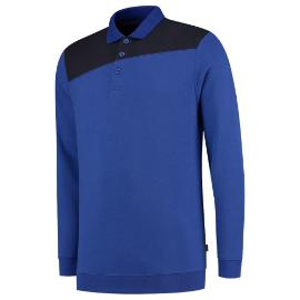 Polosweater Bicolor naden koningsblauw/marineblauw maat XS product photo