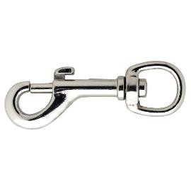 Musketonhaak met oog zamac vernikkeld 110x28mm product photo