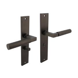 Deurkrukken Baustil op langschild WC63/8mm antraciet 245x45m product photo