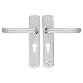 Noxxa vastdraaibare deurkruk 1404 op gegoten aluminium kortschild 200x42mm - curve - kleur F1 mat - uitvoering PC55 product photo