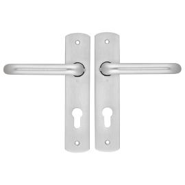 Noxxa vastdraaibare deurkruk 1404 op gegoten aluminium kortschild 200x42mm - curve - kleur F1 mat - uitvoering PC72 product photo