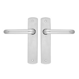 Noxxa vastdraaibare deurkruk 1404 op gegoten aluminium kortschild 200x42mm - curve - kleur F1 mat - uitvoering blind product photo