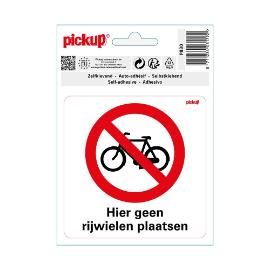 Sticker Hier geen rijwielen plaatsen 100x100 mm product photo