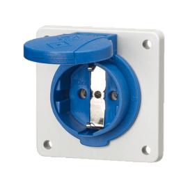 PCE wandcontactdoos inbouw Schuko blauw 230v Buiten 50x50mm IP54 product photo