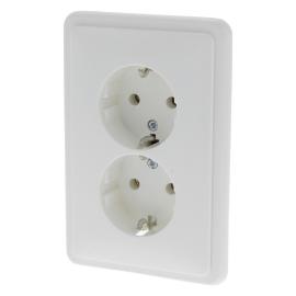 Honeywell Peha wandcontactdoos inbouw 2-voudig met randaarde polar wit serie Standaard Ral 9010 Los 00482721 product photo