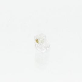 Klemko modulaire connector 5E plug steker awg bereik 24 - 26 50st RJ11 6P4CPLS v/ronde soepele kabel product photo
