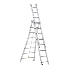 Reformladder 3 delig uitgebogen vierkante sport 2.35-5.70 Kibo 3x8 treden (14.60kg) product photo