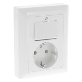 Jung contactdoos combinatie inbouw wissel met ra alpine wit serie AS500 Ral 9016 Los product photo