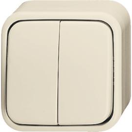 ABB Busch-Jaeger schakelaar opbouw wissel zonder afdekraam creme wit Standaard Aplus Ral 1013 2CKA001042A1020 product photo