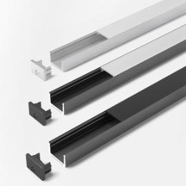 Profielen ChannelLine D2 (hoog) aluminium/ opaal 3000 mm set a 10 stuks product photo