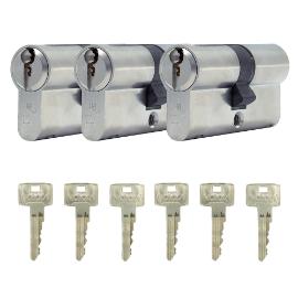 Noxxa Basic cilinderset - SKG** - 3x30/30 gelijksluitend - inclusief 6 sleutels product photo