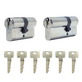 Noxxa Basic cilinderset - SKG** - 1x30/30 + 1x30/45 gelijksluitend - inclusief 6 sleutels product photo