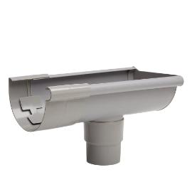 Martens einduitloop voor Kraalgoot halfrond pvc grijs 1x lijm 150mm Rechts product photo