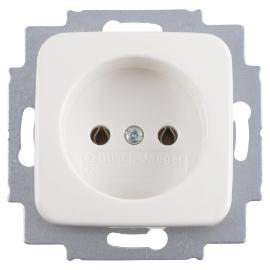ABB Busch-Jaeger wandcontactdoos inbouw 1 voudig zonder ra alpin wit serie Reflex Si Ral 9010 duurzaam doosje product photo