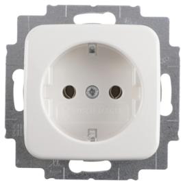 ABB Busch-Jaeger wandcontactdoos inbouw 1 voudig met randaarde alpin wit serie Reflex Si Ral 9010 duurzaam doosje product photo