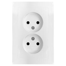 Hager Berker wandcontactdoos inbouw 2 voudig zonder ra polar wit serie S1 in duurzaam doosje product photo