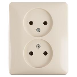 Honeywell Peha wandcontactdoos inbouw 2 voudig zonder ra creme serie Standaard Ral 1013 duurzaam doosje product photo