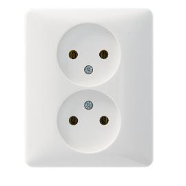 Honeywell Peha wandcontactdoos inbouw 2 voudig zonder randaarde polarwit serie Standaard Ral 9010 duurzaam doosje product photo