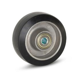 Wiel zwart elastisch rubber 220kg 100mm product photo