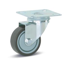 Meso zwenkwiel 50mm grijs rubber met plaat trolley draagvermogen 40kg IS018 product photo