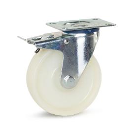 Zwenkwiel nylon geremd met topplaat 250kg 125mm product photo