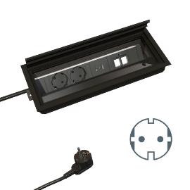 Bureau inbouw stopcontact 2x stopcontact + 1x USB-A + USB-C product photo