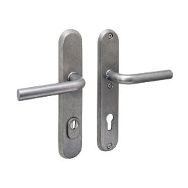 Veiligheidsbeslag ovaal SKG3 Luzern KT RVS getrommeld kruk/kruk 250x50mm profielcilindergat 92mm product photo