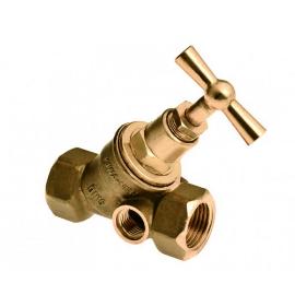 Stopkraan messing met bovendeel en aftap excl. 2x binnendraa 1/2 duims product photo