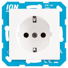 Ion wandcontactdoos inbouw 1 voudig m/ra alpin wit V1,J1 serie 10.100.011 in Doosje product photo