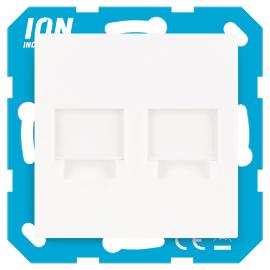 Ion wandcontactdoos inbouw 1 voudig 1xTV/1x Cat 6 alpin wit V1,J1 serie 13.300.014 in Dsje Modulair Recht product photo