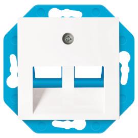 Ion wandcontactdoos inbouw 1 voudig 2x cat 6 alpin wit V1,J1 serie 13.300.114 in Dsje Modulair 30 Gr product photo