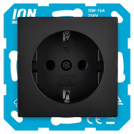Ion wandcontactdoos inbouw 1 voudig m/ra mat zwart V1,J1 serie 10.100.011 in Doosje product photo