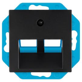 Ion wandcontactdoos inbouw 1 voudig 2x cat 6 mat zwart V1,J1 serie 13.300.114 in Dsje Modulair 30 Gr product photo