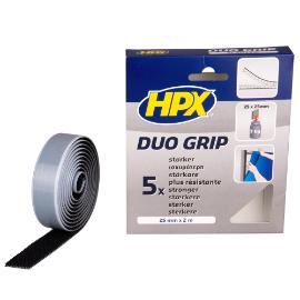 Hpx klikband 25mm zwart op rol 2m duo grip Hpx klikband 25mm zwart op rol 2m duo grip product photo