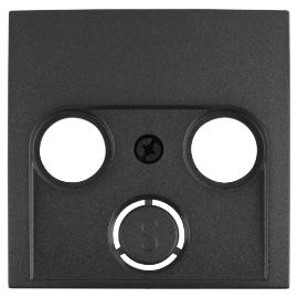 Hager Berker centraalplaat inbouw voor radio/TV/Sat antraciet serie S1 Ral 7021 in duurzaam doosje product photo