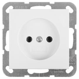 Gira wandcontactdoos inbouw 1 voudig zonder ra polar wit serie SY55 Ral 9010 in duurzaam doosje product photo