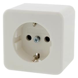 Hager Berker wandcontactdoos opbouw 1 voudig met randaarde polarwit Opbouw AP Ral 9010 product photo