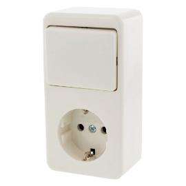 Hager Berker combinatie opbouw wissel met randaarde polarwit Opbouw AP Ral 9010 product photo