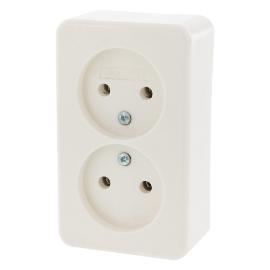 Hager Berker wandcontactdoos opbouw 2 voudig zonder ra polarwit Opbouw AP Ral 9010 product photo