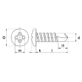 Plaatschroef zelfborend gegalvaniseerd cilinderkop PH2 3.5x19mm product photo