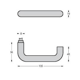 RVS deurkruk rond gatdeel product photo
