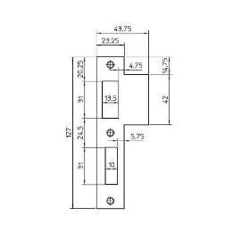 Nemef sluitplaat D+N messing rechthoekig product photo