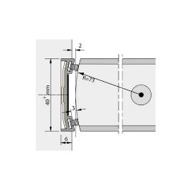 Alprokon pendel-/wisselprofiel 2400x40x6mm 30 minuten brandwerend DD40/TR2 Ferno-Tec no. 302 product photo