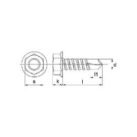 Plaatschroef zelfborend RVS zeskantkop SW8 5.5x25mm product photo