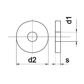 Sluitring thermisch verz. voor zware spanbussen DIN 7349 M10x25x4.0mm product photo