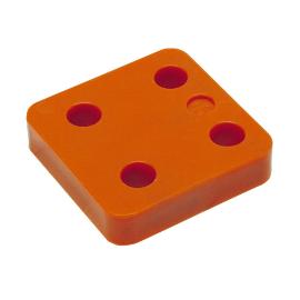 Drukplaat zonder sleuf oranje kunststof 70x70mm 15mm 34715 product photo